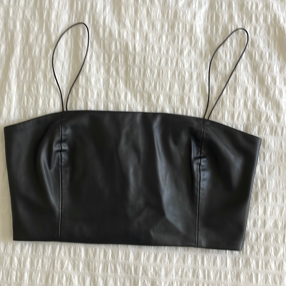 Zara leather crop top